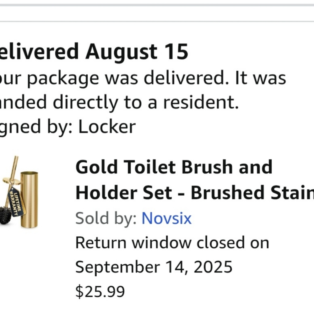 Gold Toilet Brush and Holder Set - Brushed Stainless Steel